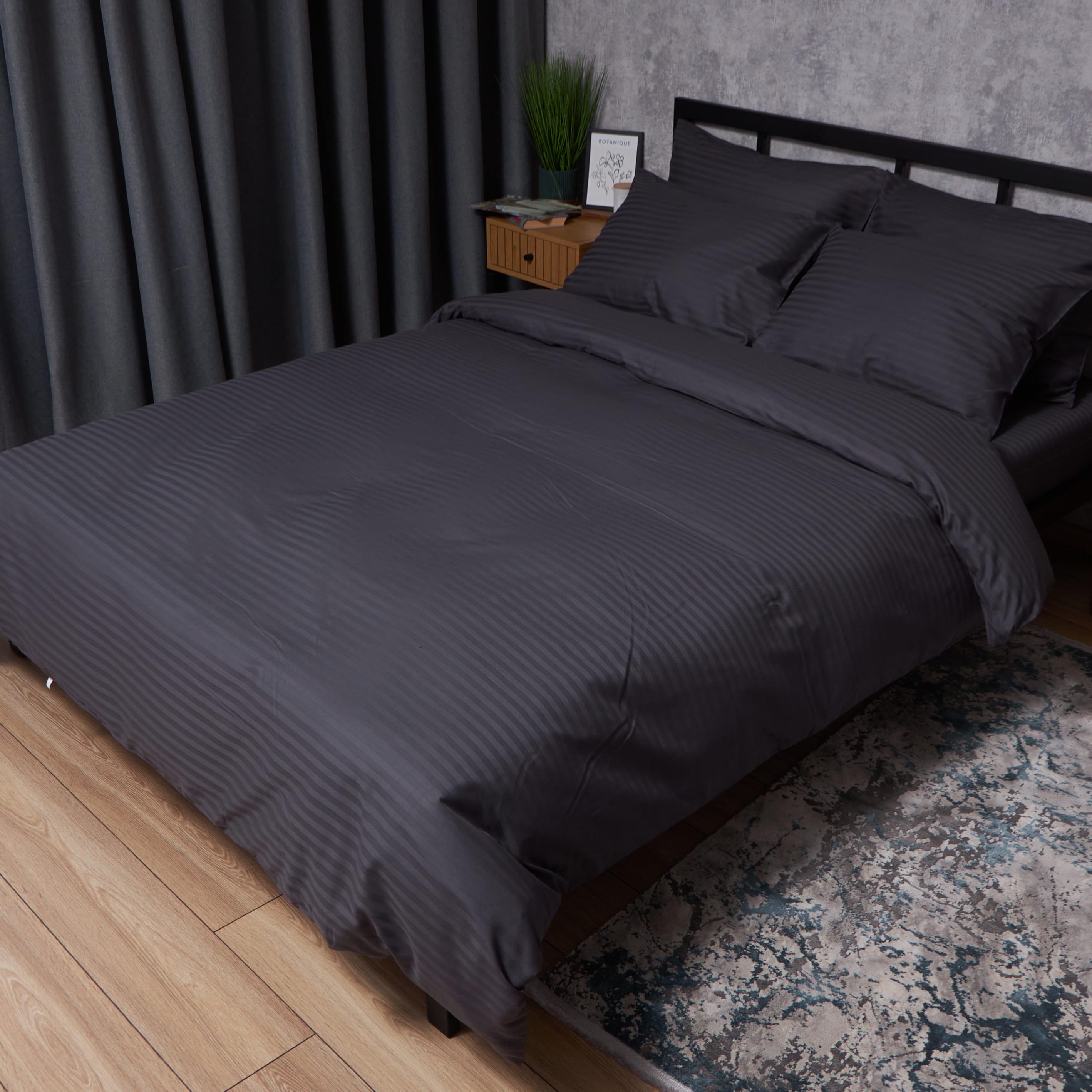 Комплект постельного белья Moon&Star Satin Stripe Dark Serenity полуторный наволочки 2 шт./143х210 см (MS-820008592)