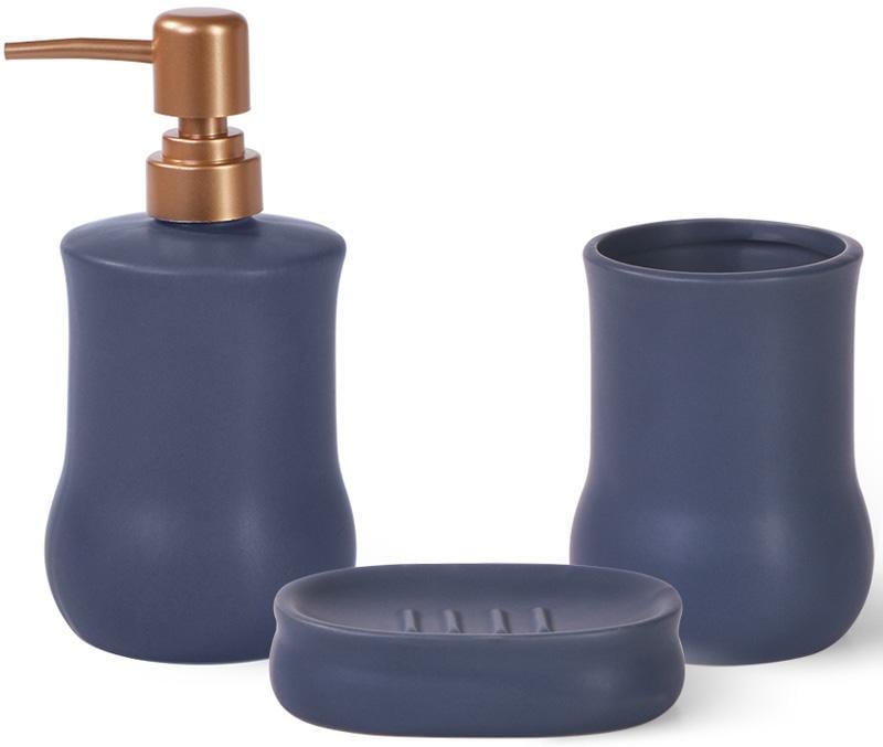 Набор аксессуаров Fissman Sapphire для ванной дозатор/мыльница и стакан Набор аксессуаров Fissman Sapphire для ванной дозатор/мыльница и стакан