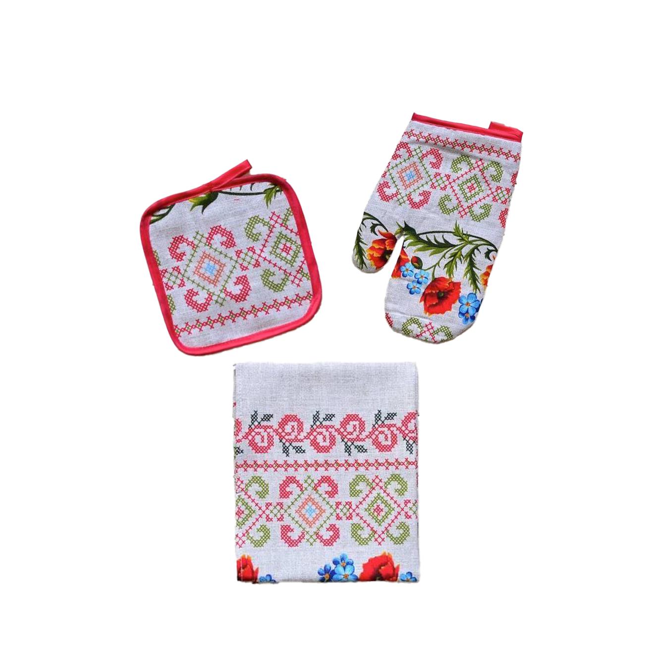 Фартух з рукавичкою та прихваткою Білий (П-fartuh0001-51)