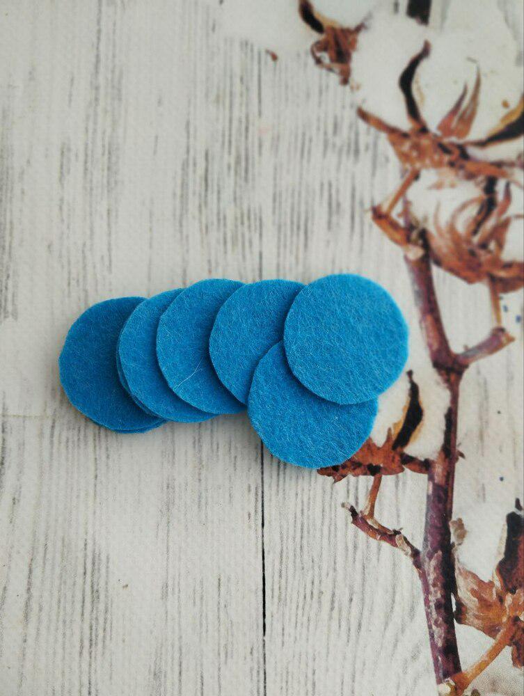 Фетрові кружечки 4 см 10 шт. Світло-синій (13351937)