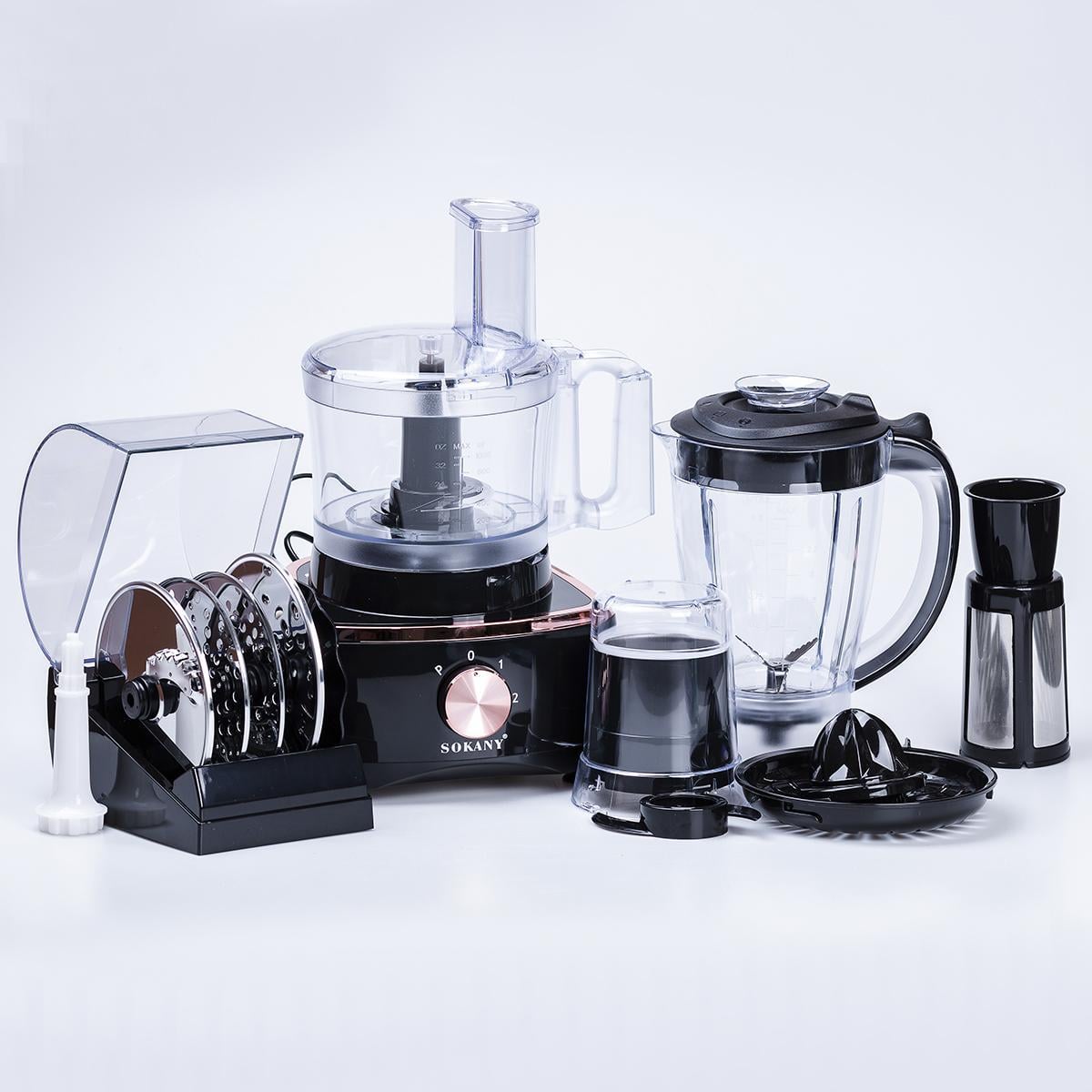 Кухонный комбайн Sokany SK-7040 многофункциональный Черный (SK7040)