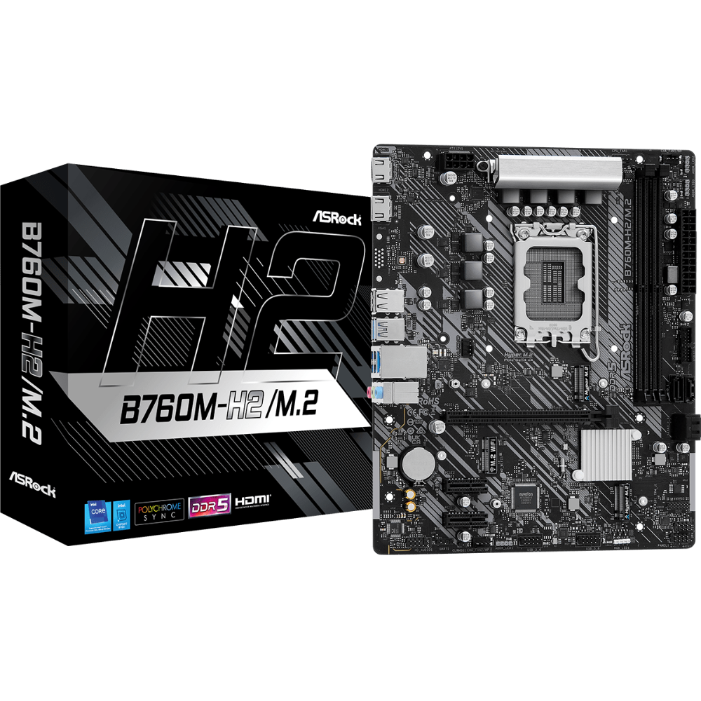 Материнська плата ASRock B760M-H2/M.2 Intel B760/S1700/MicroATX/2хDDR5 DIMM (3d805264) - фото 4