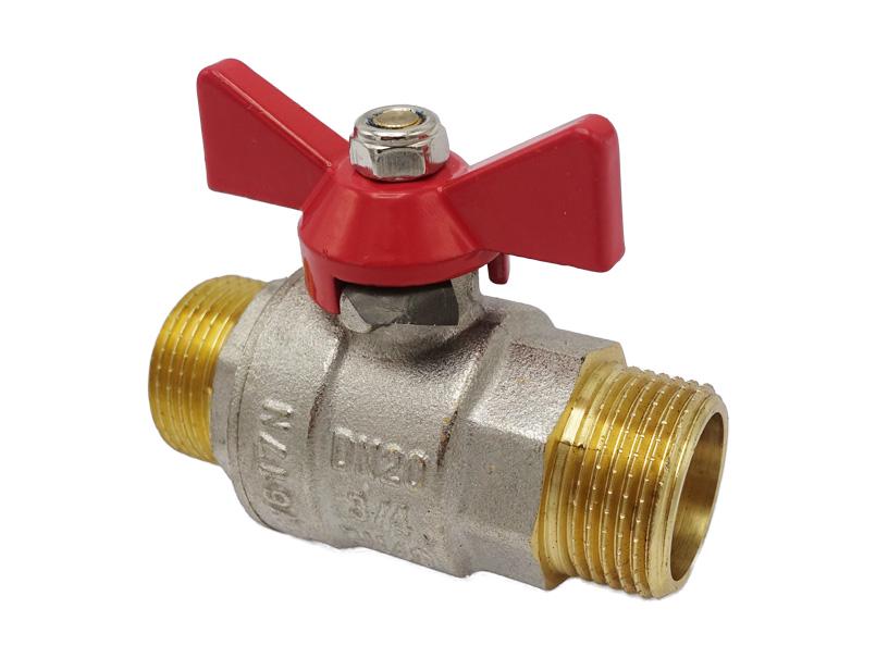 Кран шаровой RSk 3/4" ЗЗ бабочка латунь Красный (RS-K-V-020**)