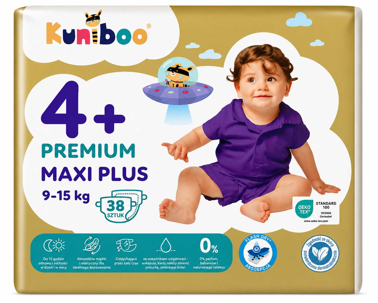 Подгузники Kuniboo 4+ 9-15 кг 38 шт. (3047335810)