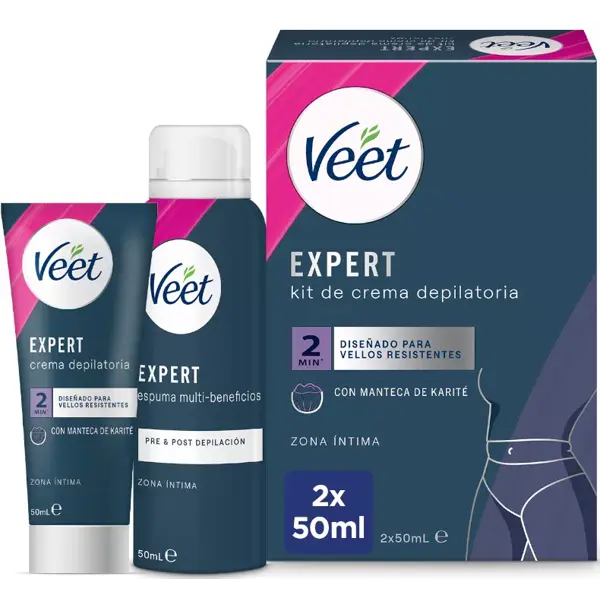 Набір для видалення волосся Veet Expert Multi-Benefits для інтимних зон тіла крем і пінка (30394767)