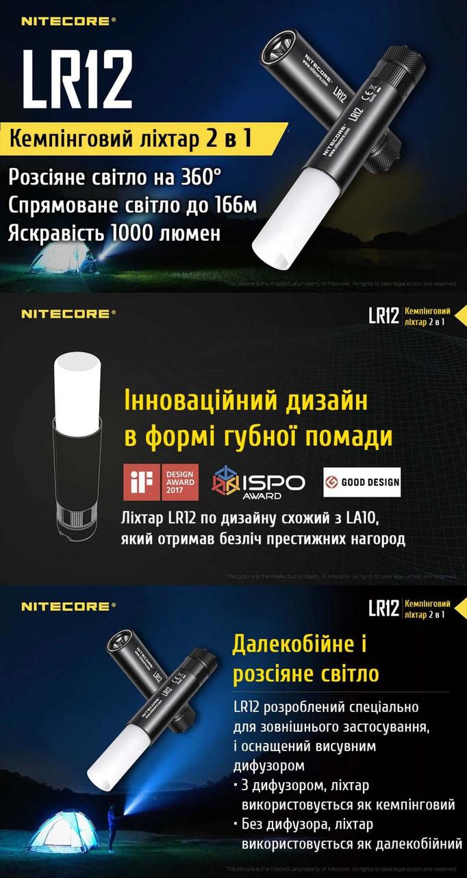 Фонарь ручной Nitecore LR12 (010303) - фото 3