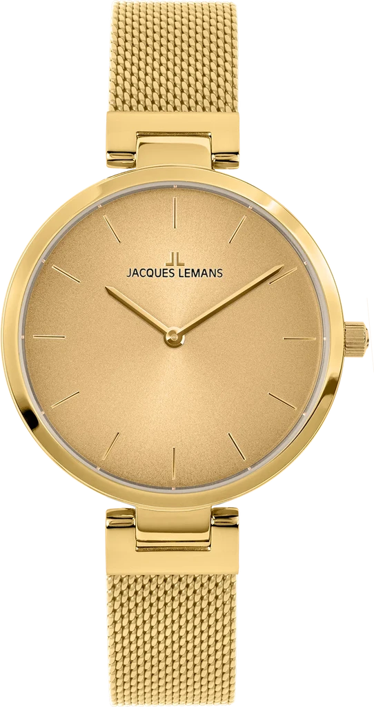 Наручний годинник жіночий Jacques Lemans Milano 1-2110M з сталевим корпусом WR 50 м та золотистим циферблатом