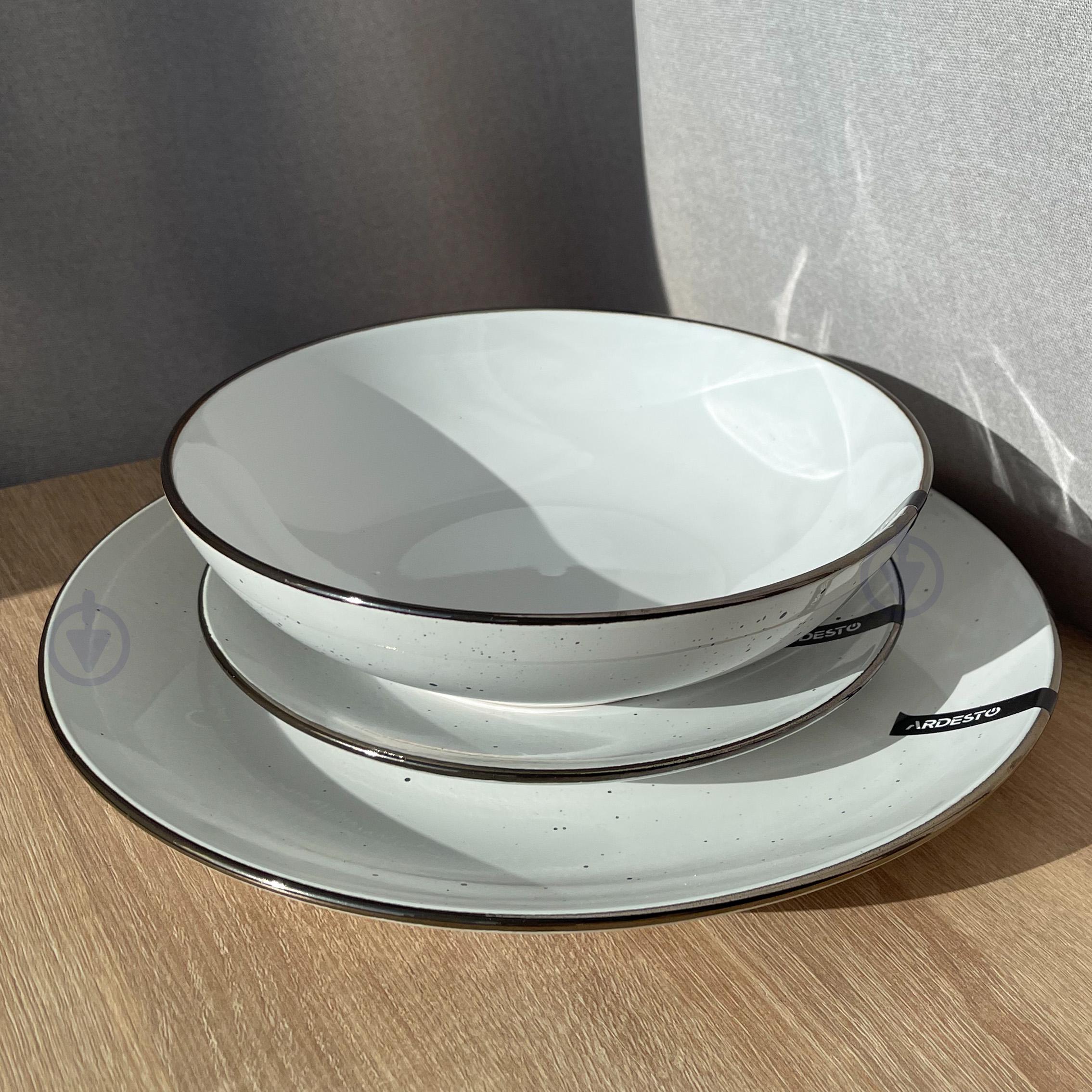 Сервиз столовой посуды Ardesto Bagheria 36 пр. каменная керамика Белый (25257) - фото 2