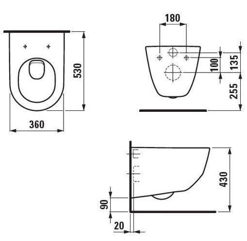 Унітаз підвісний Laufen PRO H8209560000001 без сидіння (102025) - фото 2