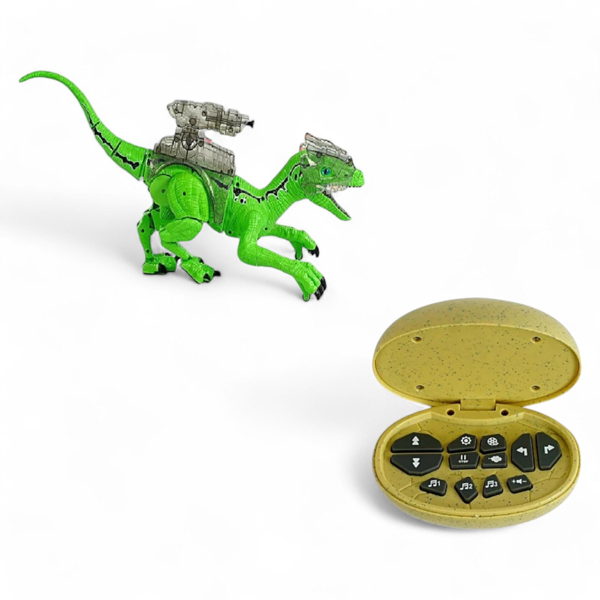 Робот Le Neng Toys Velociraptor пускает пар аккумулятор 3,7V звуковые и световые эффекты на радиоуправлении Green (R_K35)
