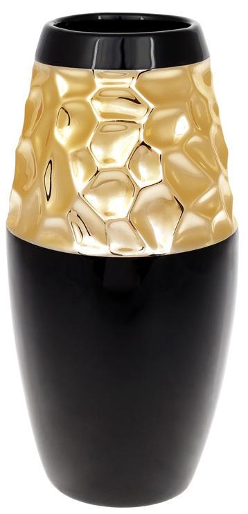 Ваза керамическая Vjosa 26 см Черный/Золото (BD-733-337)
