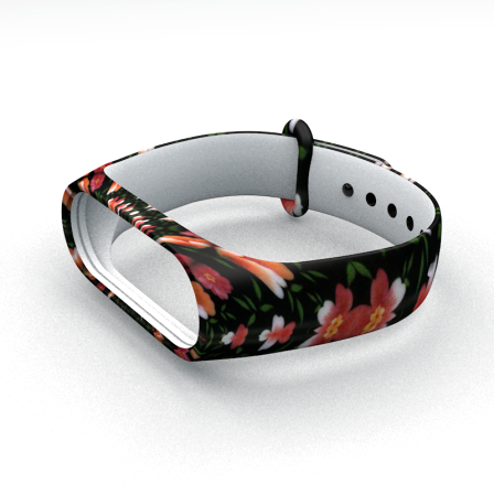 Ремешок для фитнес браслета Xiaomi Mi Band 3 4 Flower