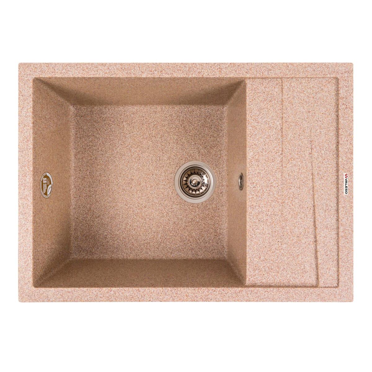 Мойка гранитная Valeso Cascada 700х500 врезная прямоугольная Карамель матовый (PLTM-SP000047448)