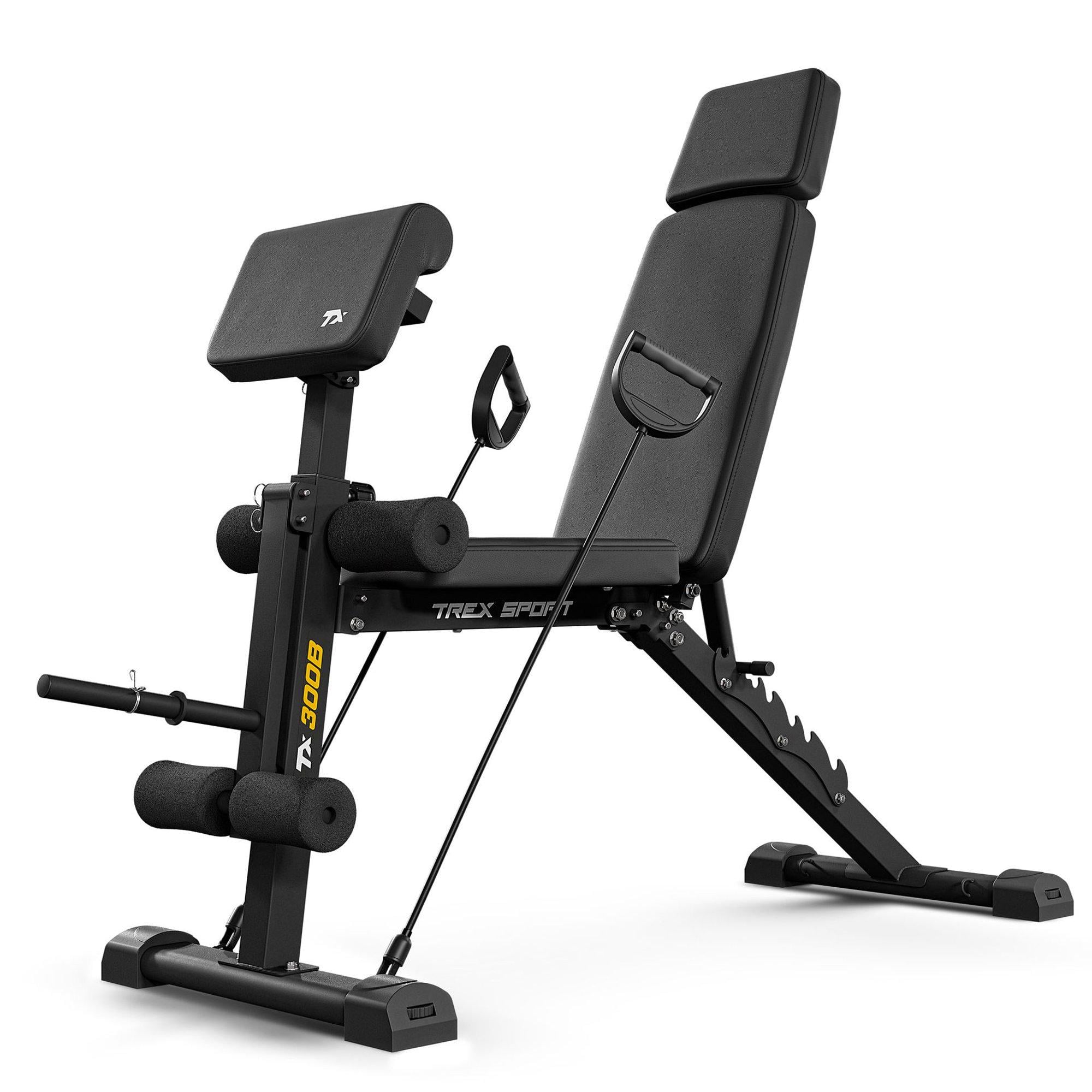 Лавка тренувальна з еспандерами Trex Sport TX-300B з партою Скотта (5691)