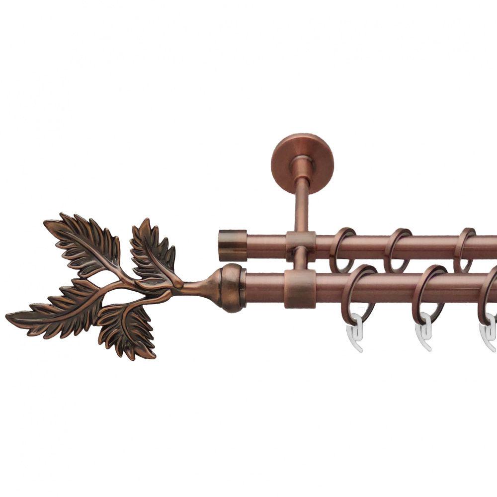 Карниз Orvit Папороть металевий дворядний закритий гладка труба кільце фасонне металеве 19/16 мм 300 см Мідь (6938846)