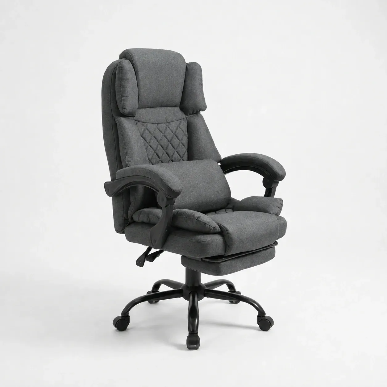 Кресло компьютерное DEXON ELITE из ткани с подставкой для ног Темно-серый