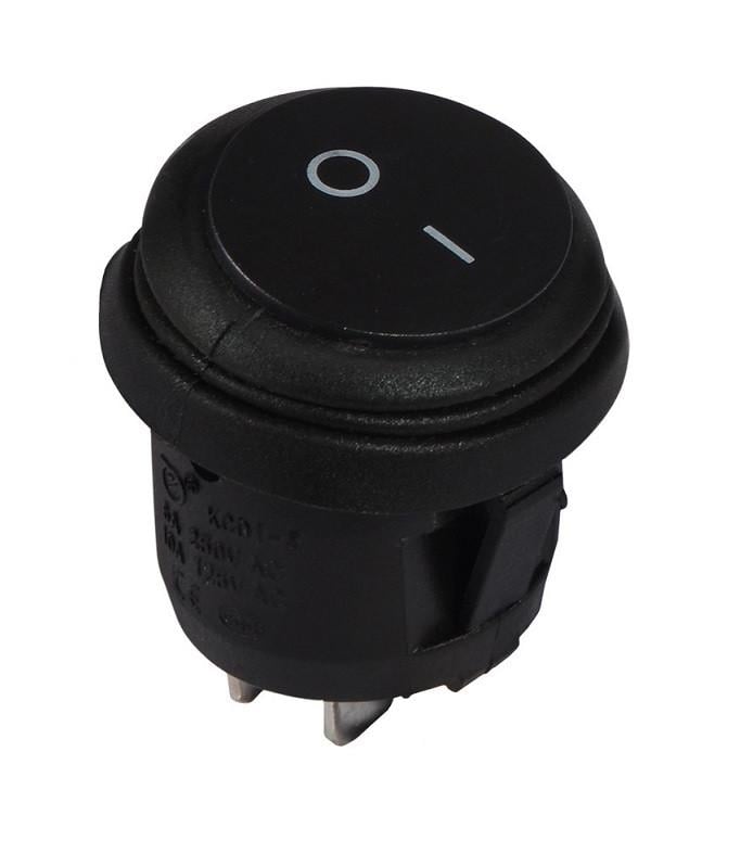 Переключатель влагозащищенный TechnoSystems KCD1-5-101W B/B круглый Black (1554871027)