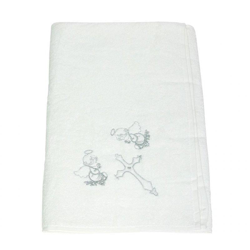 Крыжма Gulcan Ангел с вышивкой 100х100 см Серебряный (21603)