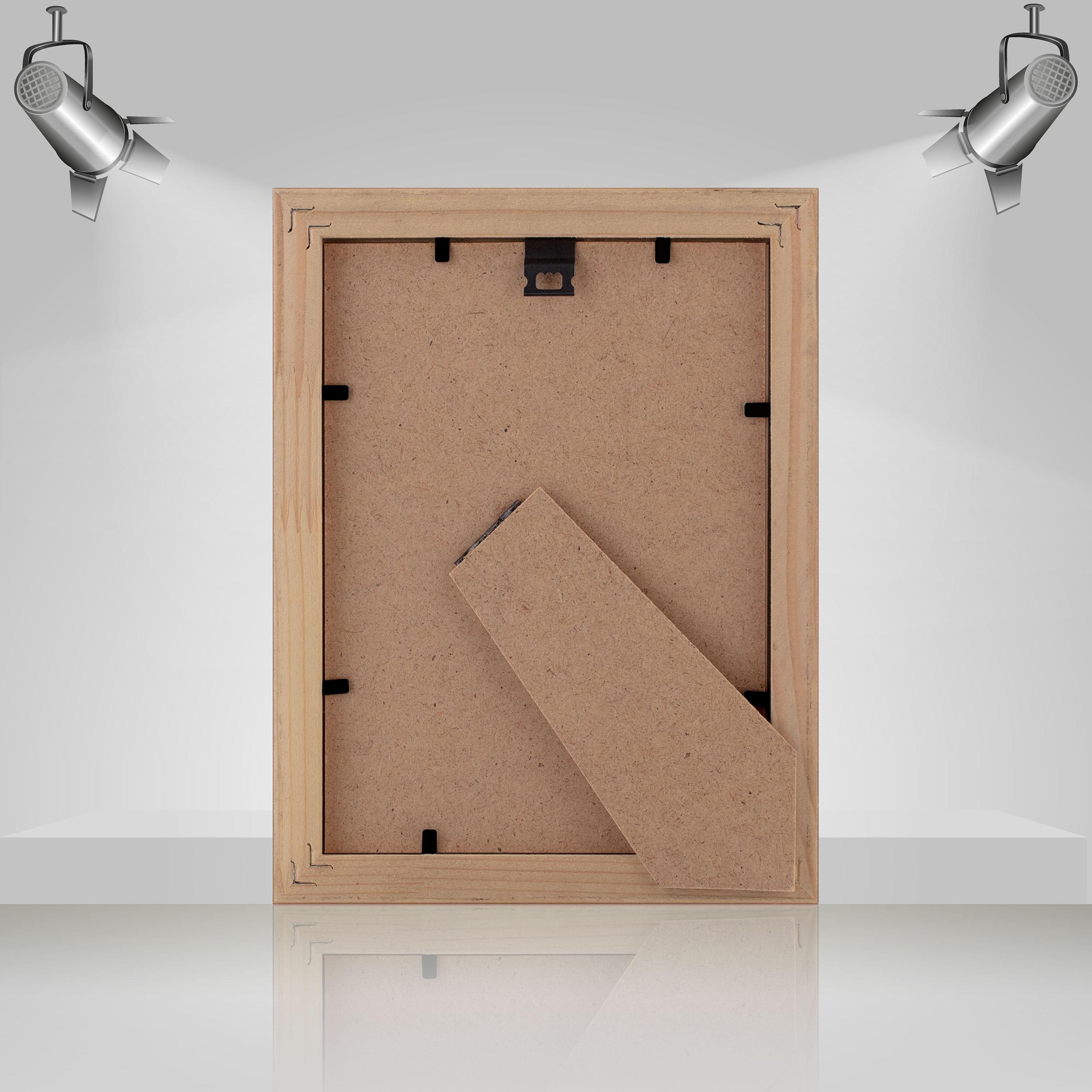 Рамка для фото деревянная EmojiFrame 13х18 см под фото 10х15 см AH2220-14 глянцевое стекло 1-1,5 мм с ножкой паспарту Фиолетовый - фото 4