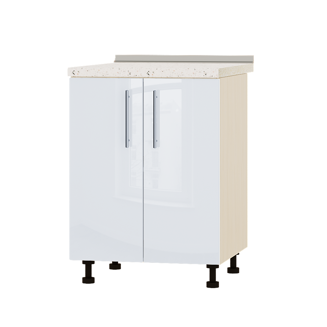 Шафа нижня Еверест Акріл модуль Низ Н82-600 60х47х85 см Білий глянець/Дуб Молочний (04631)