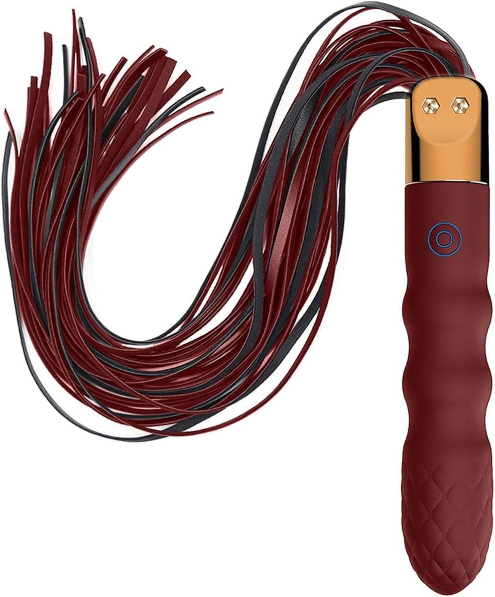 Кнут вибрационный из натуральной кожи 2в1 USB (OLSM306)