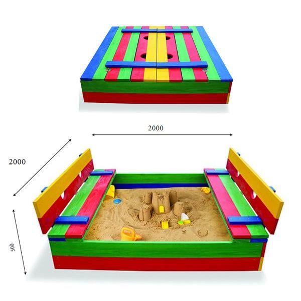 Пісочниця з кришкою 30 дитяча 200х200 см (ASportBaby 321) - фото 3