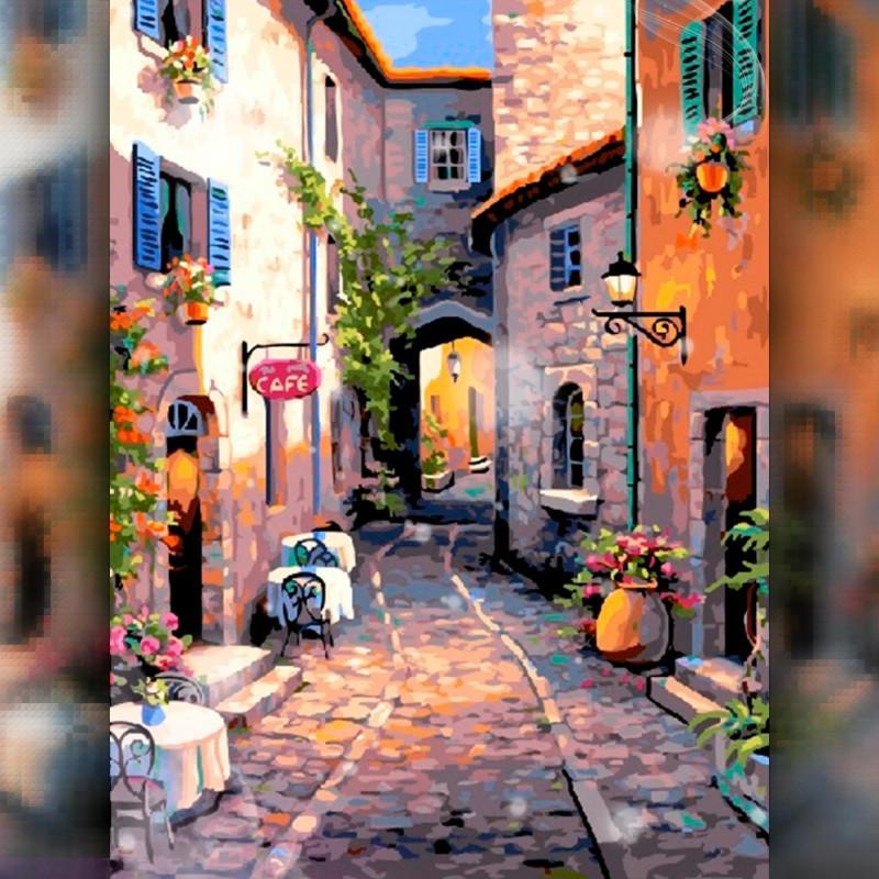 Алмазная вышивка The Wortex Diamonds Уютная улица 30x40 см TWD30015