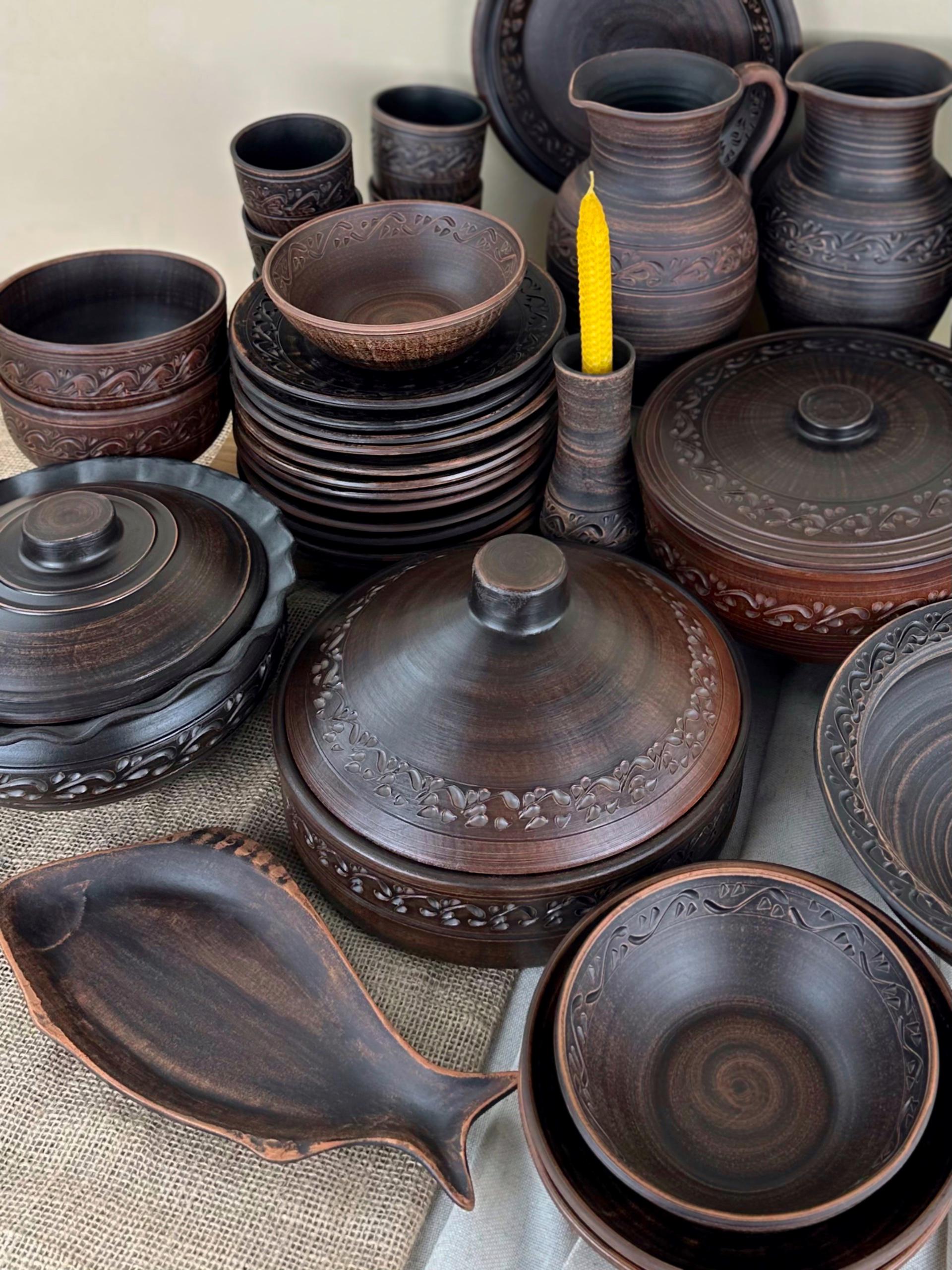 Набор керамической глиняной посуды Рождественский На Святвечер на 12 человек декор (3128-7) - фото 2 Набор керамической глиняной посуды Рождественский На Святвечер на 12 человек декор (3128-7) - фото 2