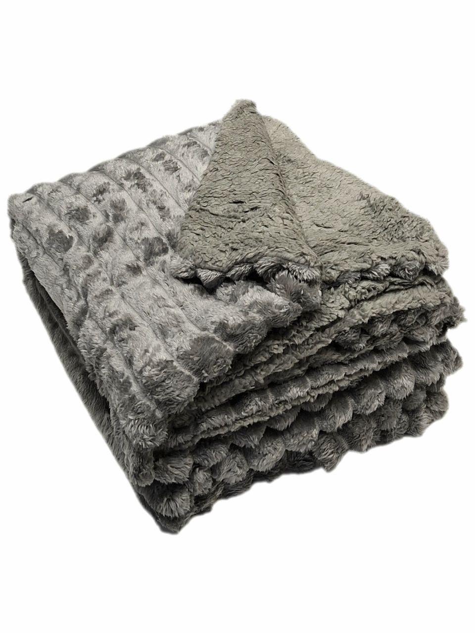 Плед на овчине Шарпей Королевская полоска 200x230 см Темно-серый (1688) - фото 2