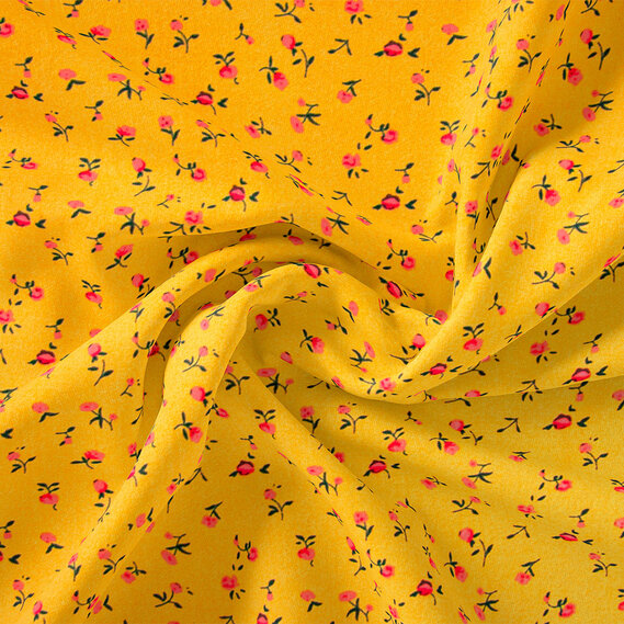 Ткань штапель твил IDEIA V-212/1 Прованс 1,5 м Горчица/Цветочный (2200004208565)