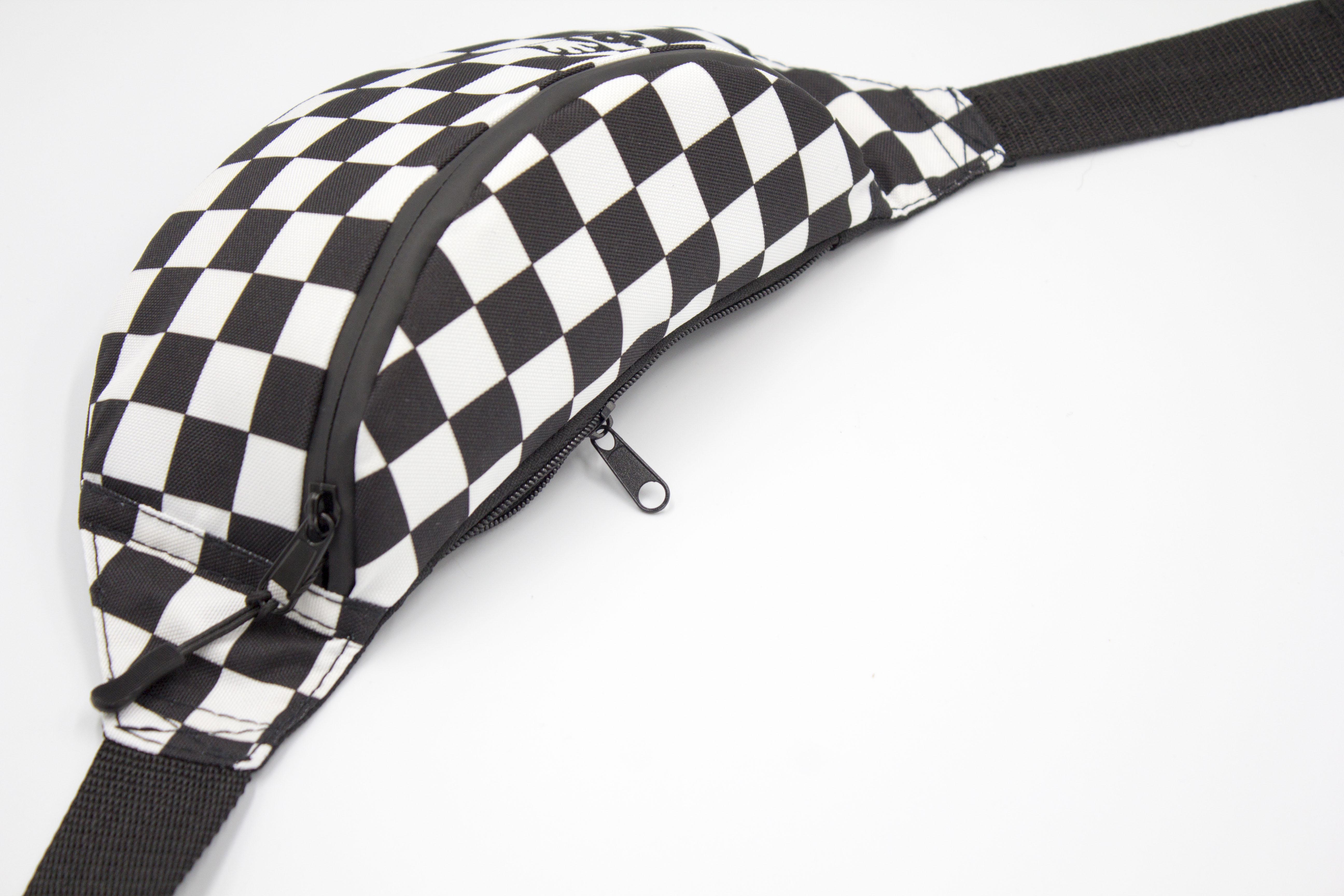 Сумка бананка Клітинка Чорний (BT-037) - фото 3 Сумка бананка Клітинка Чорний (BT-037) - фото 3