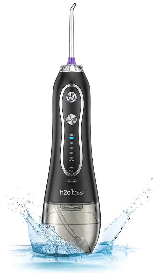 Ирригатор для полости рта H2ofloss Travel Kit HF-6 с насадками Black (HF-6-Black)