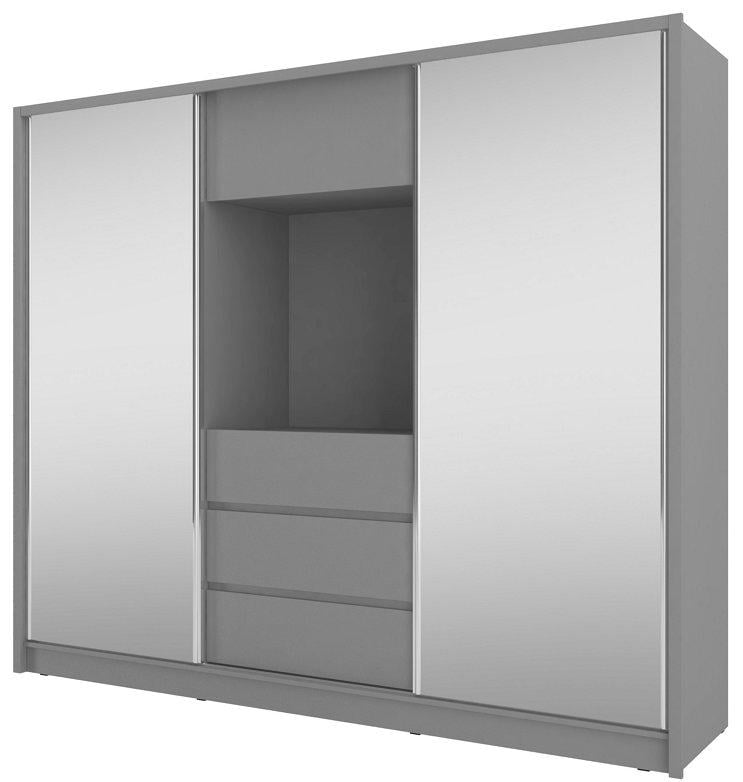 Шкаф-купе Perfect Home Tv 250 МДФ/ЛДСП/Зеркало Графит (50839)