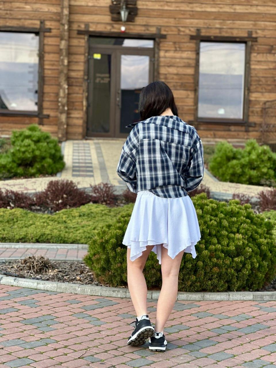 Рубашка женская в клеточку Синий/Белый (2567453283) - фото 5 Рубашка женская в клеточку Синий/Белый (2567453283) - фото 5