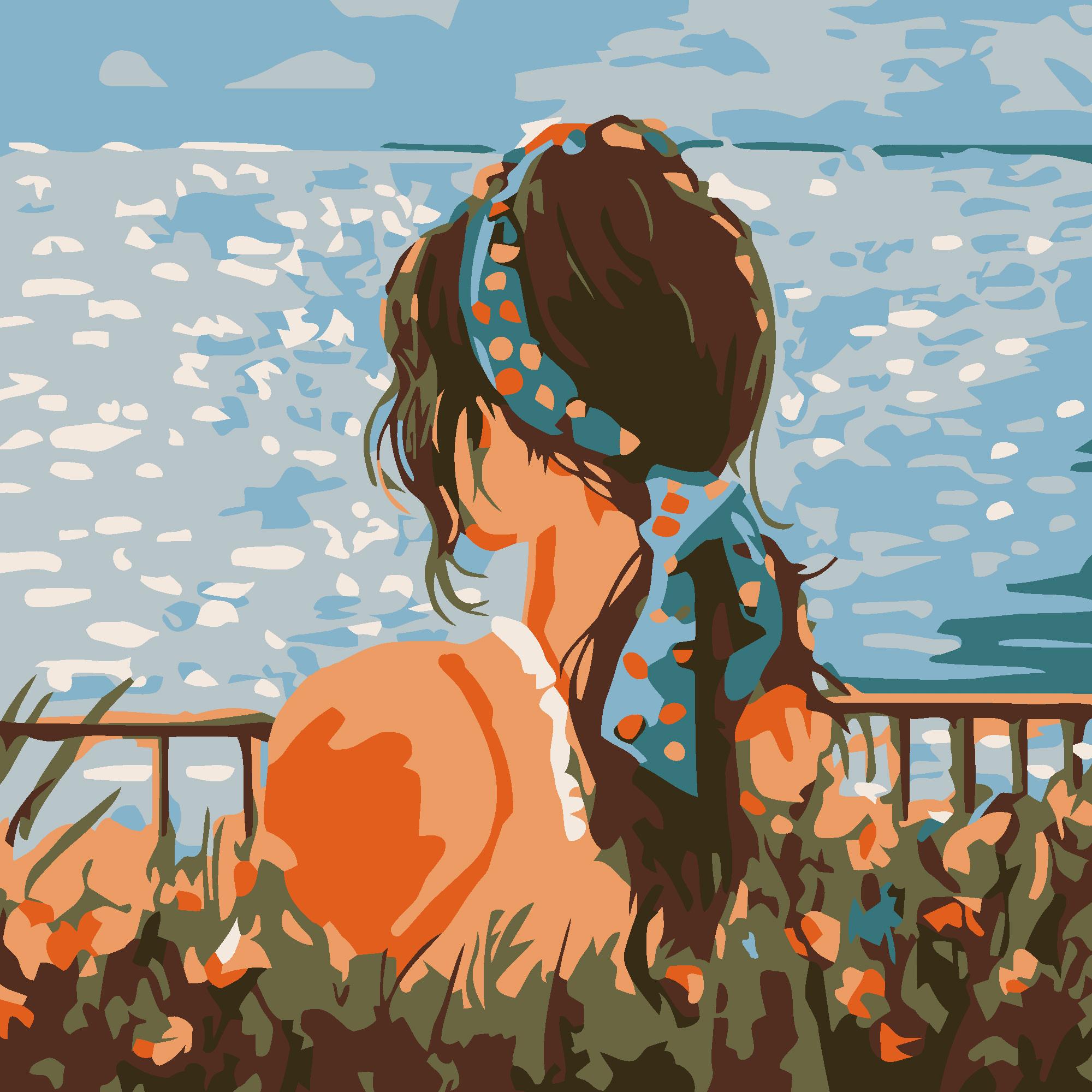 Картина по номерам Strateg Девушка 20x20 см (Str-HH7111)