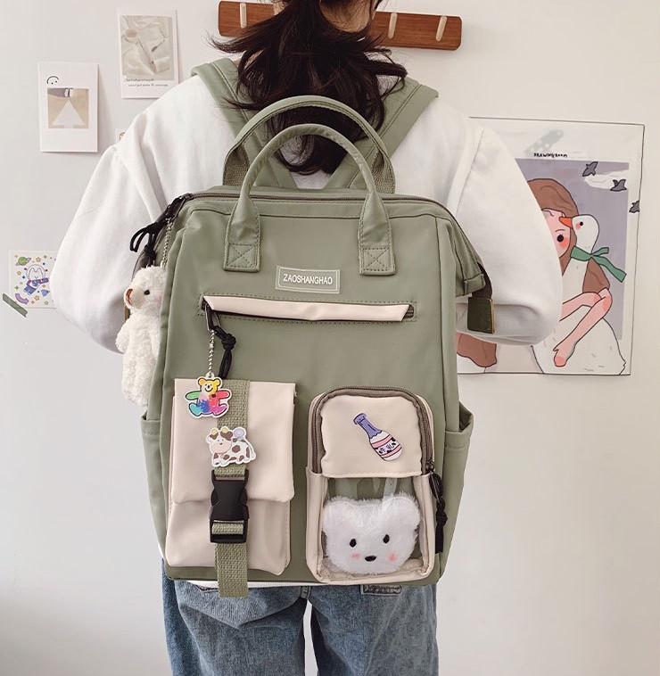 Шкільний рюкзак для дівчинки 5-11 класу в наборі зі значками Education Хакі (964537163) - фото 4 Шкільний рюкзак для дівчинки 5-11 класу в наборі зі значками Education Хакі (964537163) - фото 4