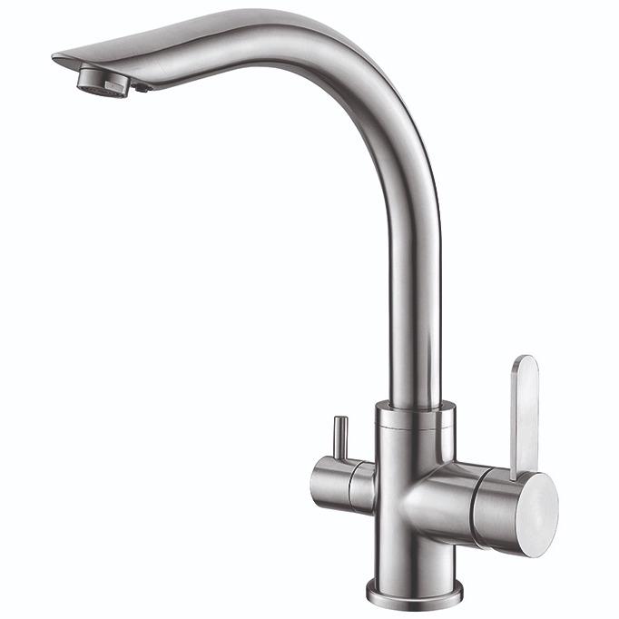 Смеситель для кухни KOER KI-72019-02 KR4796 на две воды Сатин (209342)