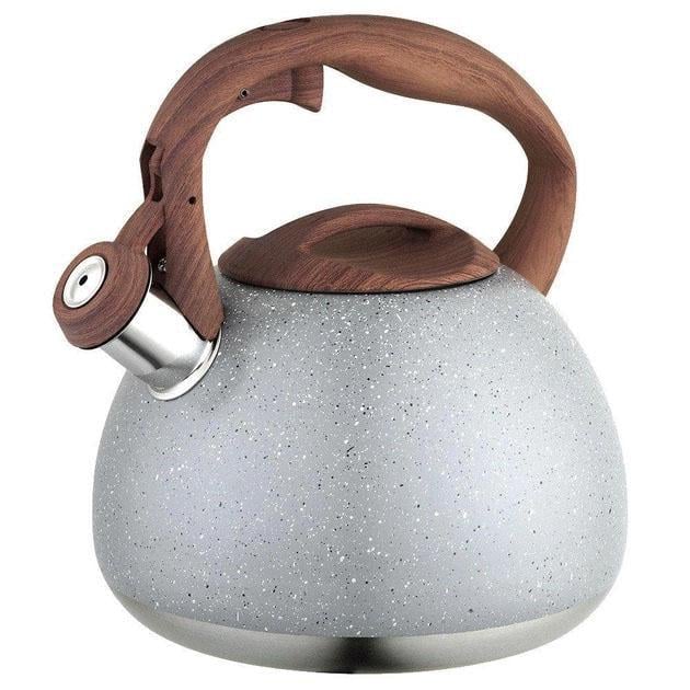 Чайник Unique со свистком UN-5306 2,7л мрамор. Цвет: серый