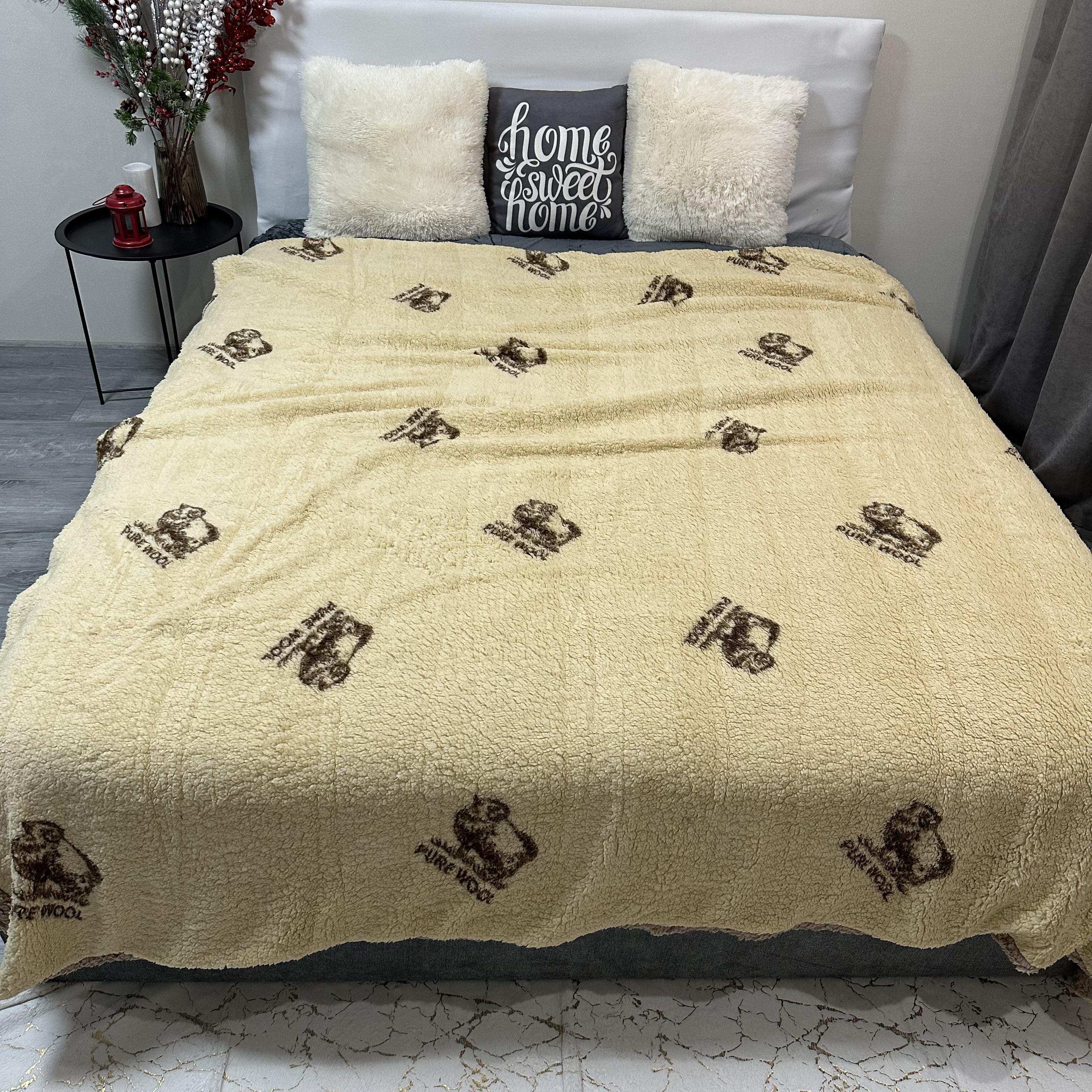 Плед-покрывало двустороннее с рисунком 150х210 см Бежевый (PL-1.5-1) - фото 7