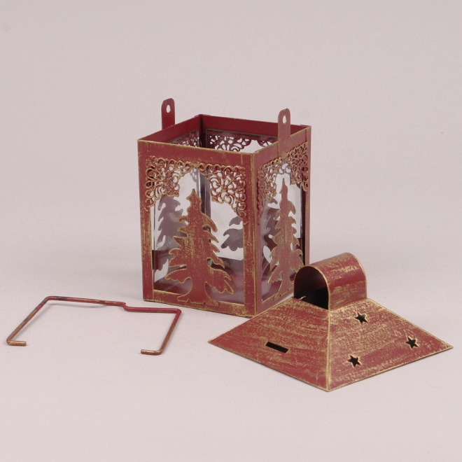 Фонарь металлический новогодний WDT367S-2 Красный (45564) - фото 2 Фонарь металлический новогодний WDT367S-2 Красный (45564) - фото 2