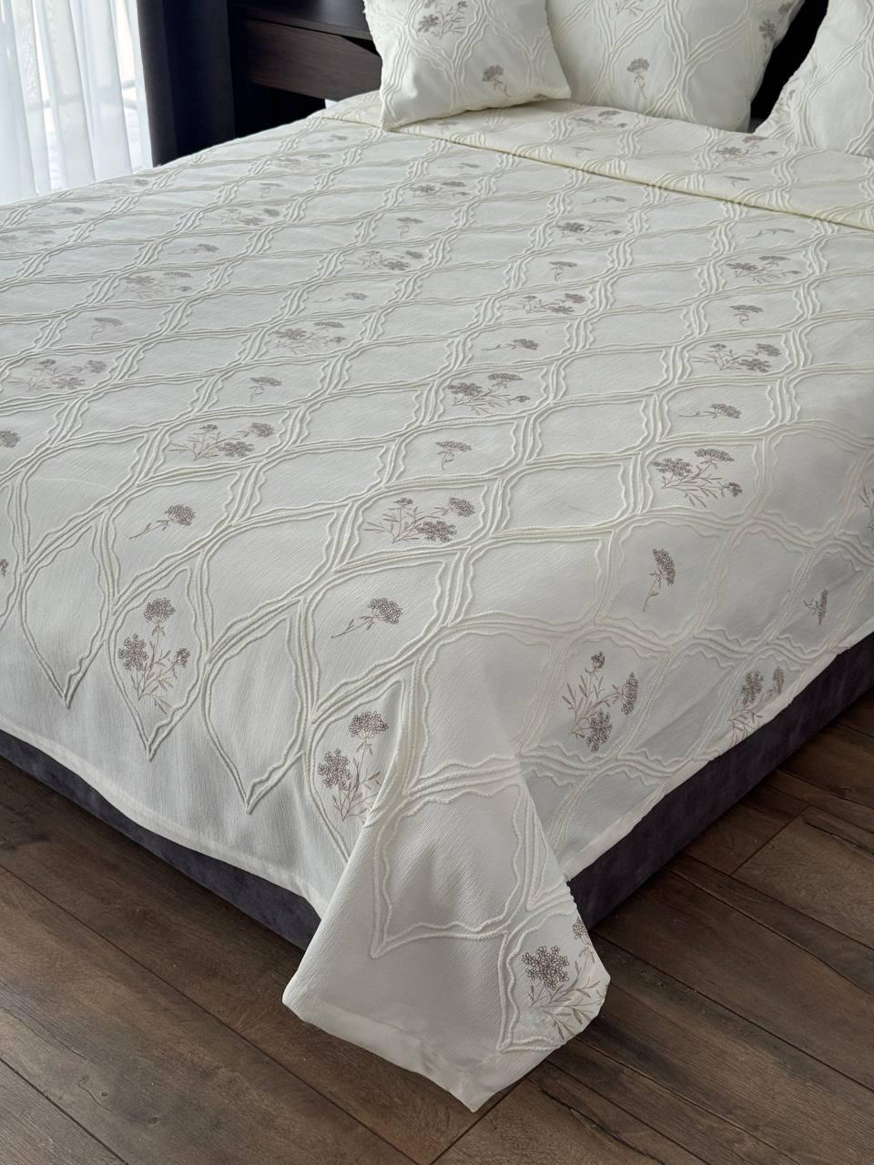 Покривало Бароко №4 бавовна 200х250 см Молочний (55677-4-200x250cm) - фото 9 Покривало Бароко №4 бавовна 200х250 см Молочний (55677-4-200x250cm) - фото 9