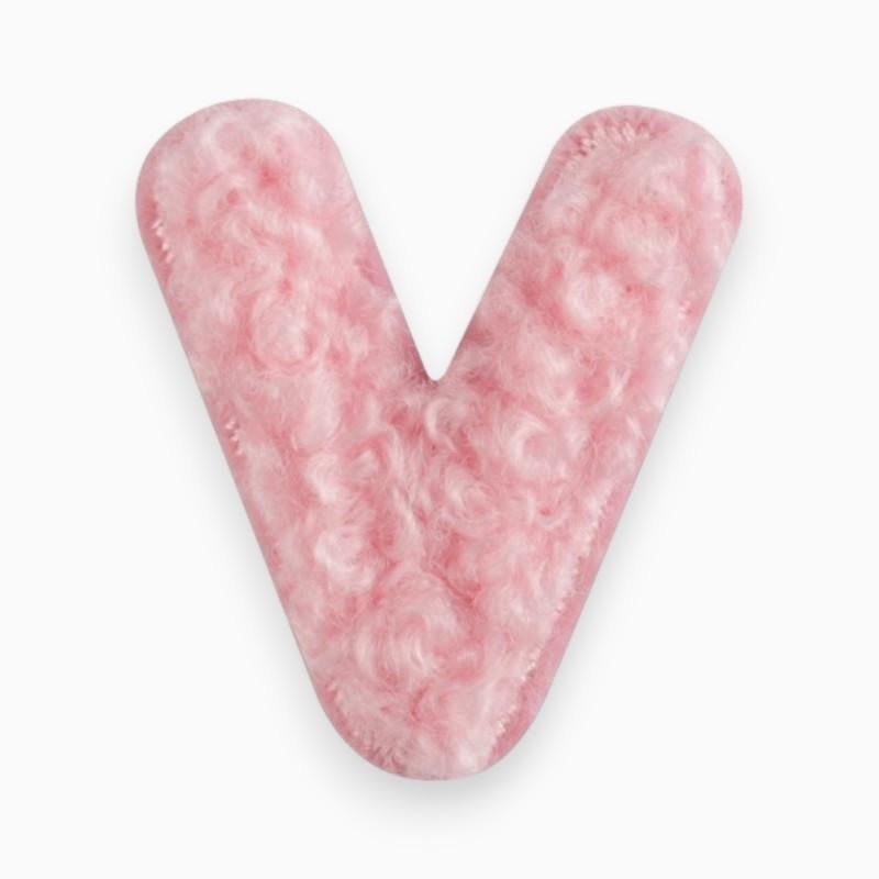 Термоаплікація буква "V" плюшева 2,4х2,2 см 1 шт. Світло-рожевий (АК2422б09)