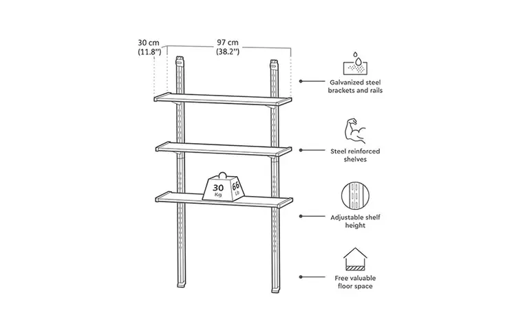 Стелаж поличковий Keter Shelving Kit 100 металевий 3 полиці (CNT00008979) - фото 8