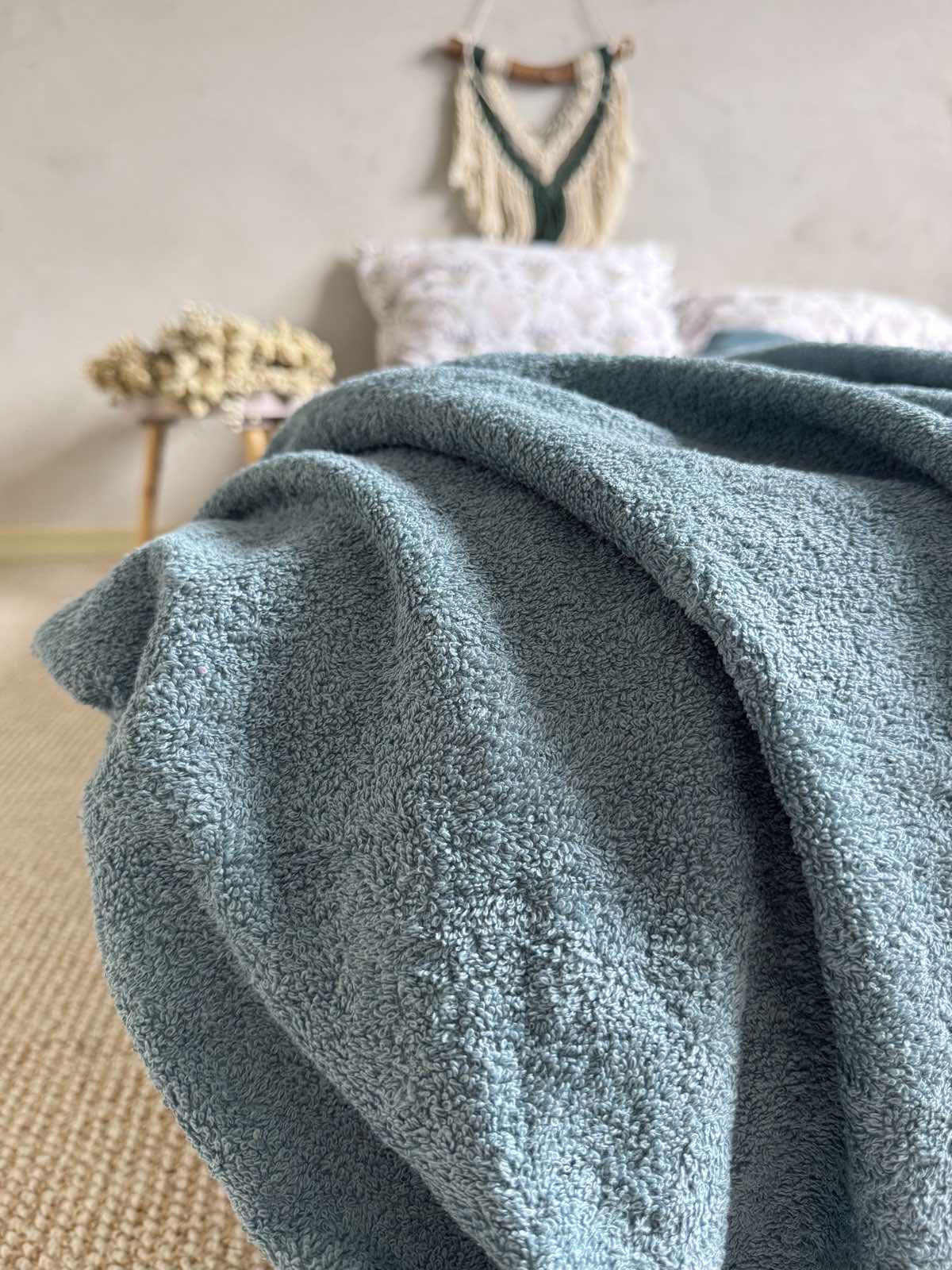 Простынь-покрывало махровое ZEINTEX MADEIRA хлопковое 150х220 см Бирюзовый (26970741) - фото 5