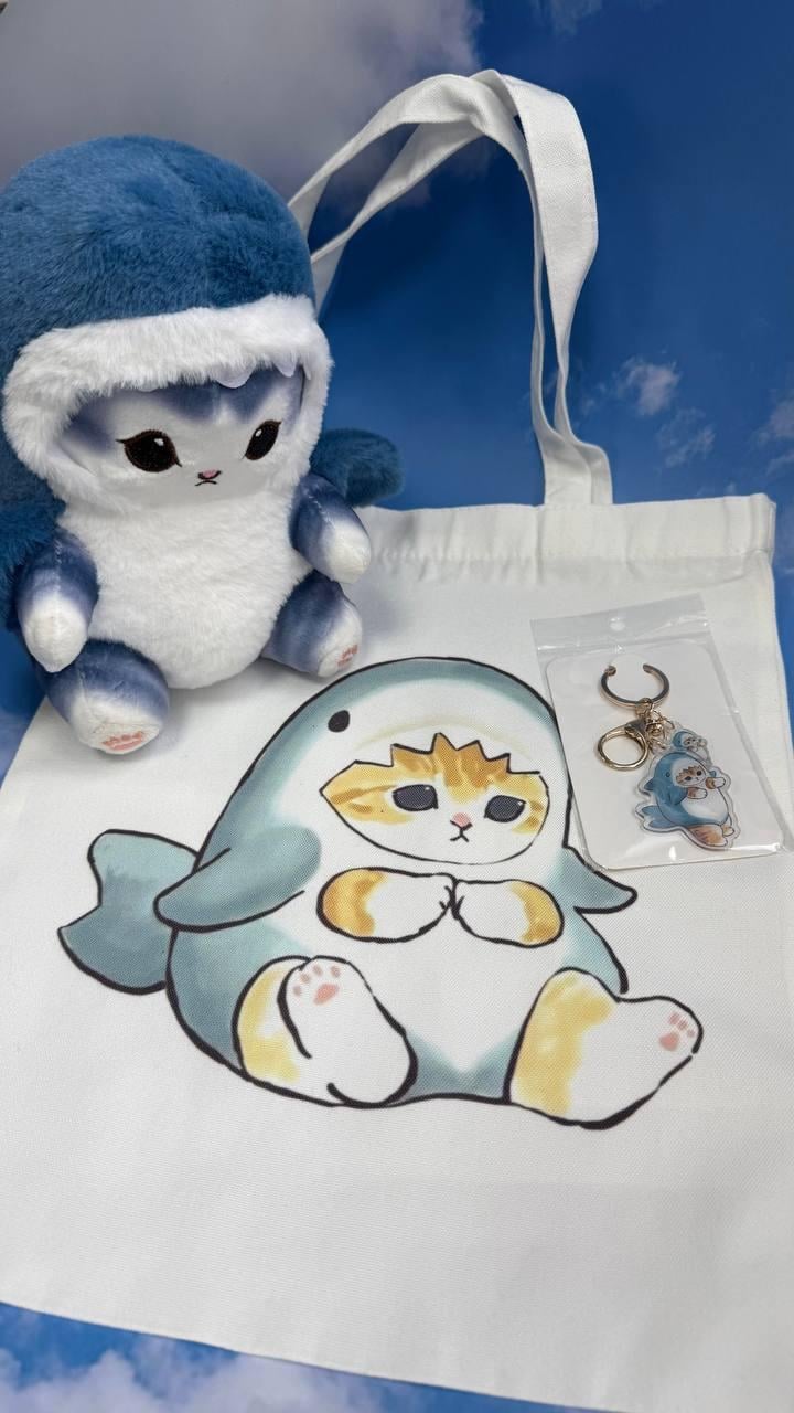 Набір подарунковий з Котиками шопер/брелок/м'яка іграшка (2548845188)