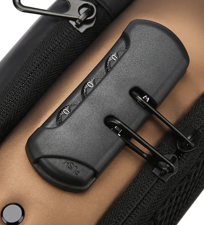 Сумка нагрудна чоловіча водонепроникна USB Чорний з коричневим (29697215) - фото 4 Сумка нагрудна чоловіча водонепроникна USB Чорний з коричневим (29697215) - фото 4