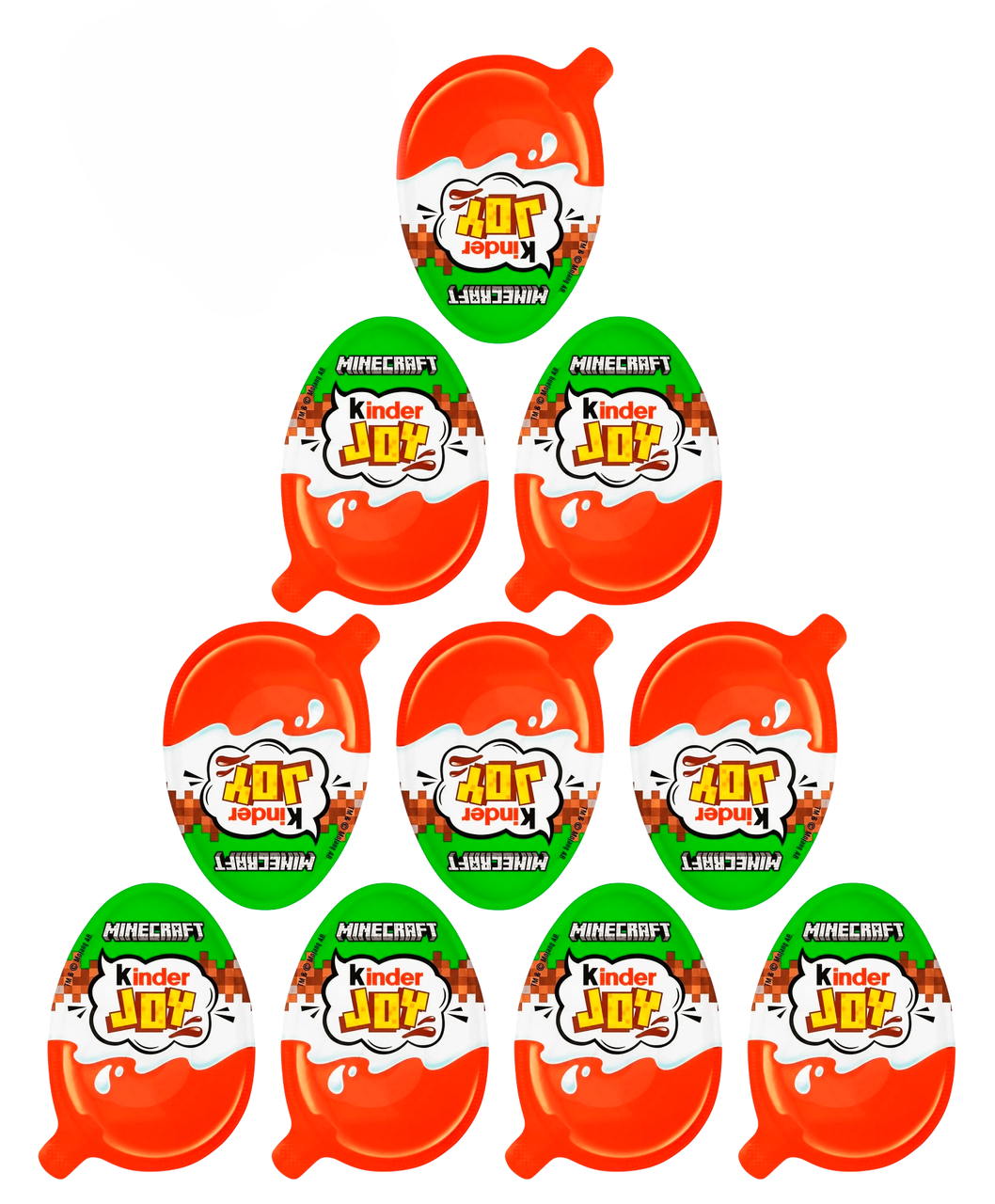 Комплект шоколадних яєць Kinder Joy Майнкрафт Minecraft 10 шт. по 20 г (2954842433)