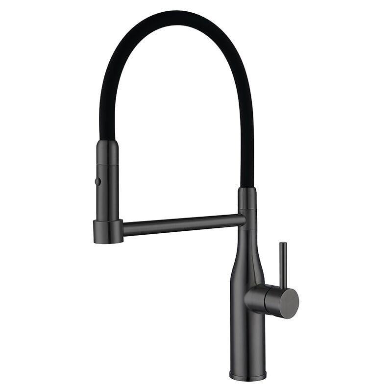 Кухонний змішувач KOER KI-70005-07 нержавіюча сталь з гнучким виливом (KR3389)