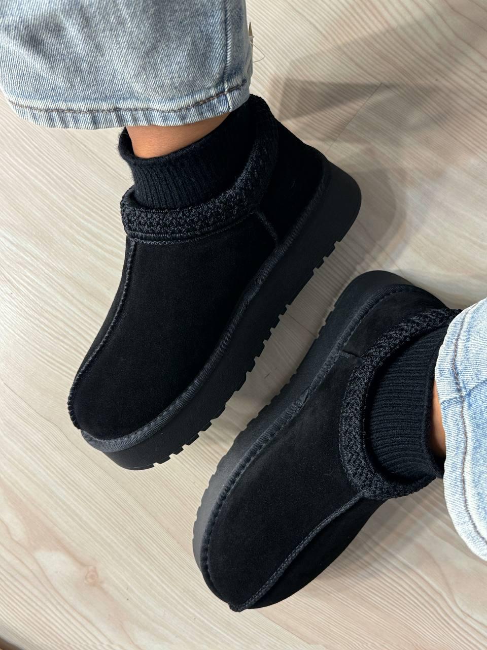 Угги женские Hengji 90-1 с носком и вышивкой натуральная замша р. 40 Черный (4953) - фото 3 Угги женские Hengji 90-1 с носком и вышивкой натуральная замша р. 40 Черный (4953) - фото 3