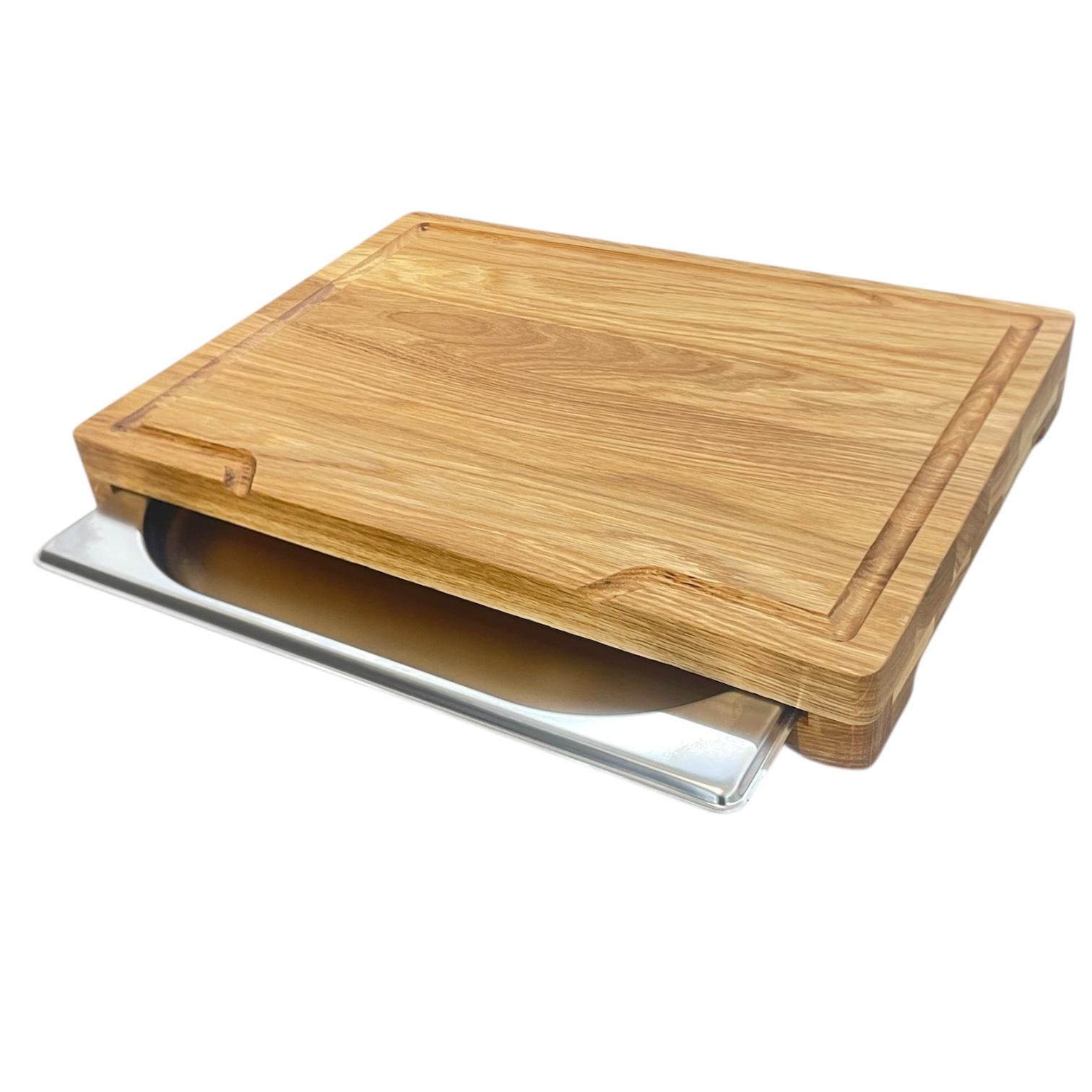 Доска кухонная дубовая с гастроемкостью 370х270х40 мм